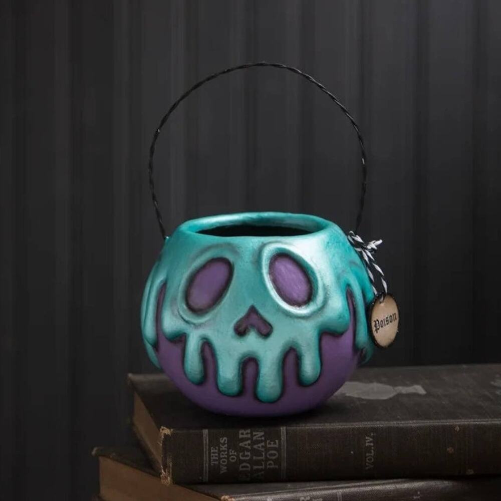 Bethany Lowe LeeAnn Kress Small Purple Turquoise Blue Poison Apple Bucket NEW